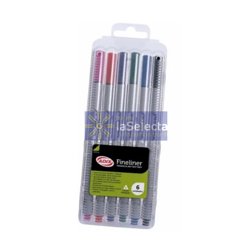 SET TIRALINEAS TRIANGULAR 6 COLORES 0.4